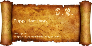 Dupp Mariann névjegykártya